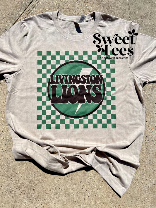 Lions Checker Bolt tee