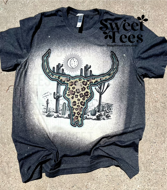 Desert Leopard Cow Skull tee