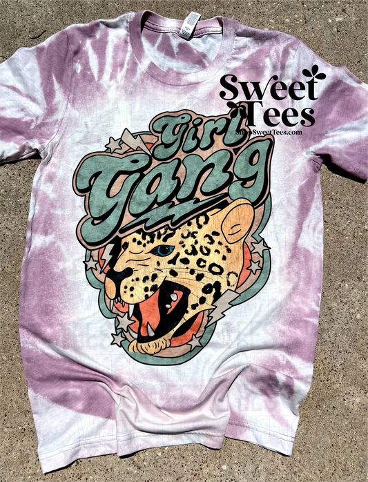 Girl Gang Leopard Acid Wash tee