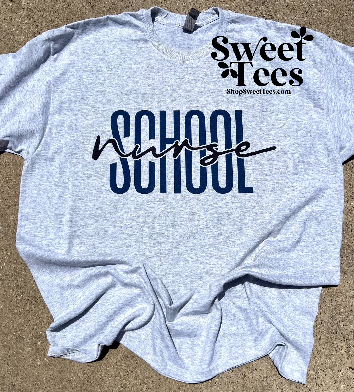 School Nurse tee - navy text