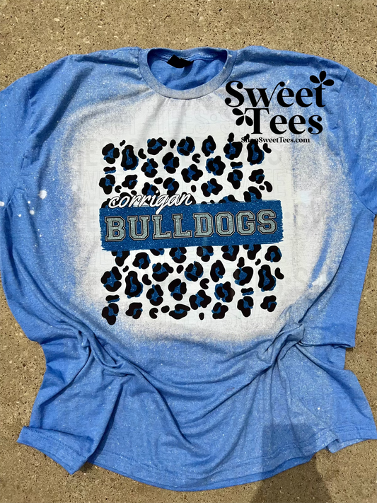 Corrigan Bulldogs Leopard Glitter tee