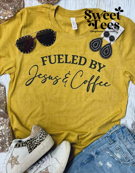 Fueled by Jesus and Coffee tee