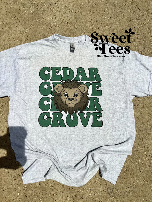 Cedar Grove Lions Mascot Retro tee