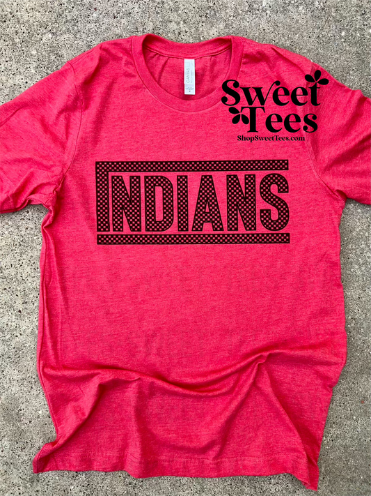 Indians Checkered Off The Wall tee