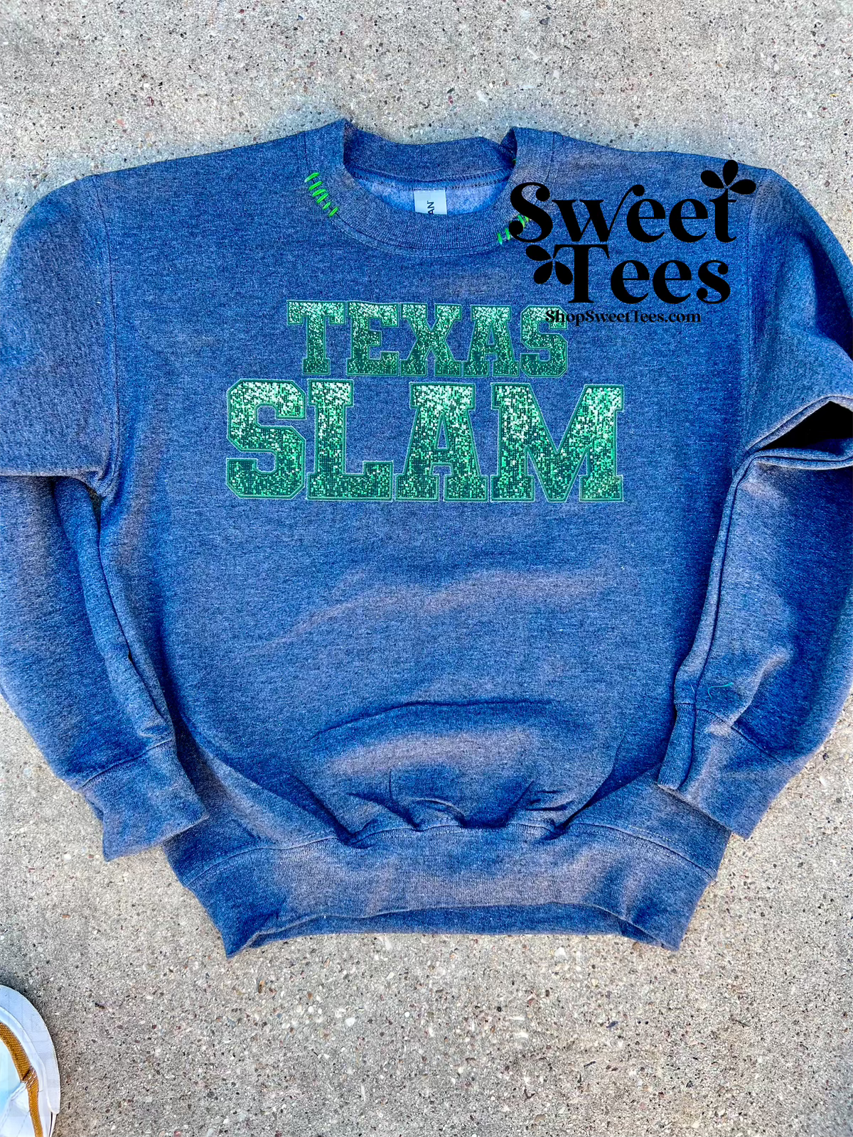 Faux Sequin Texas Slam Hand Stitched Sweatshirt - Preorder