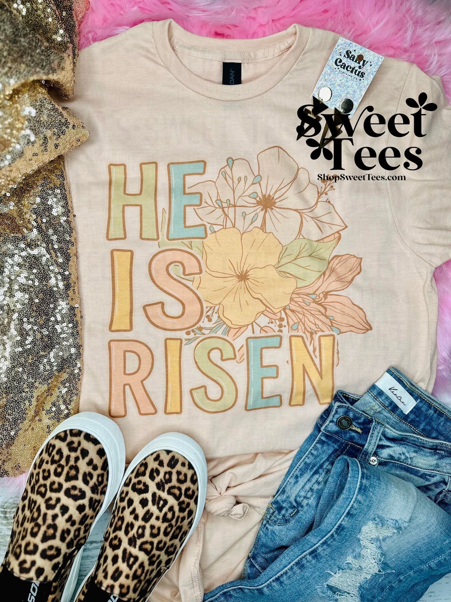 He is Risen Flower tee