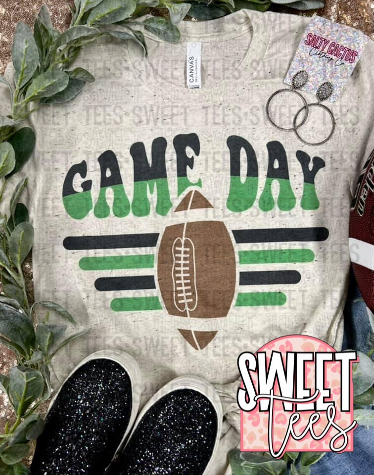 Game Day Green Lines Football tee