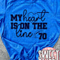 My Heart is on the Line Football tee