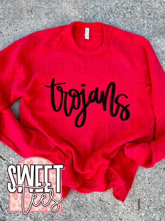 Trojans Hand Lettered Script Bella Sweatshirt