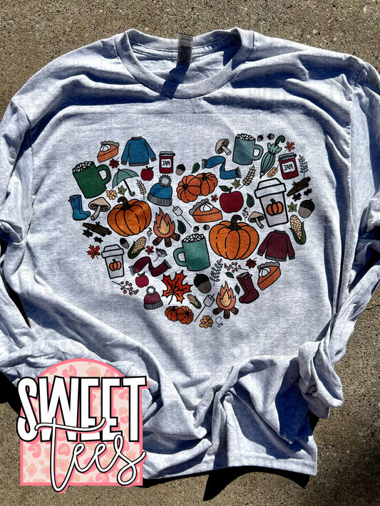 Fall Doodles Long sleeve