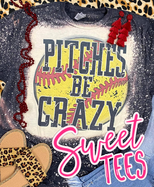 Pitches Be Crazy Softball tee