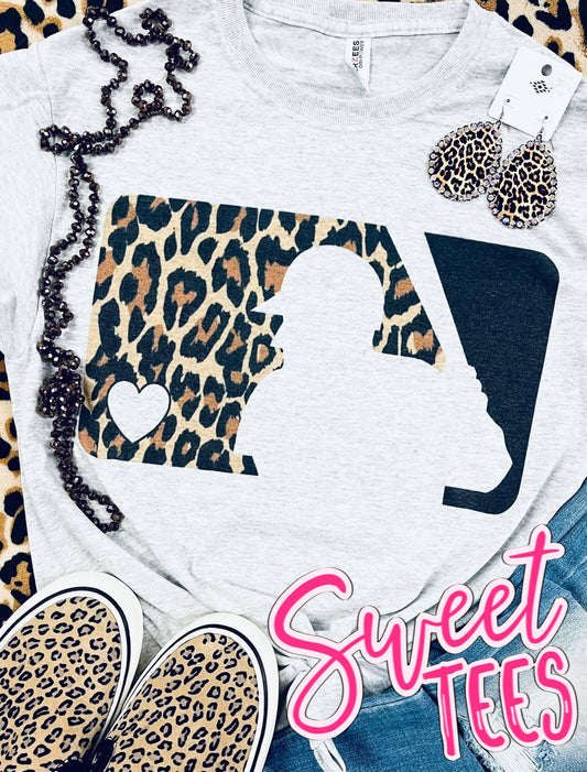 Baseball Leopard Logo tee