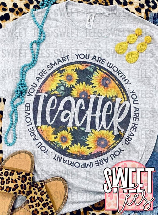 Sunflower Teacher tee