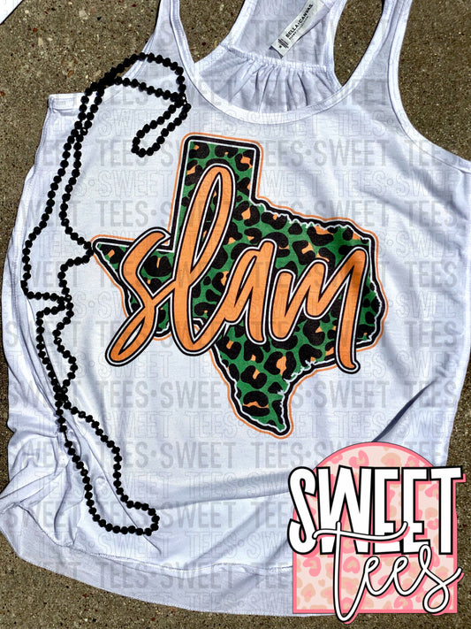 SLAM Leopard Texas White Tank