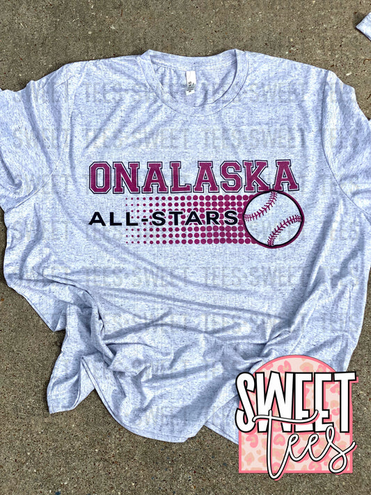 Onalaska All-Stars Dotted Ball tee