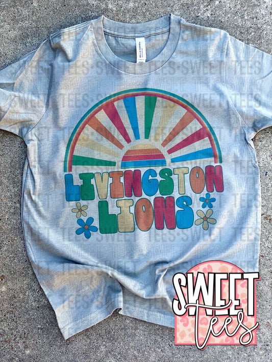 Lions Retro Sun Rainbow tee