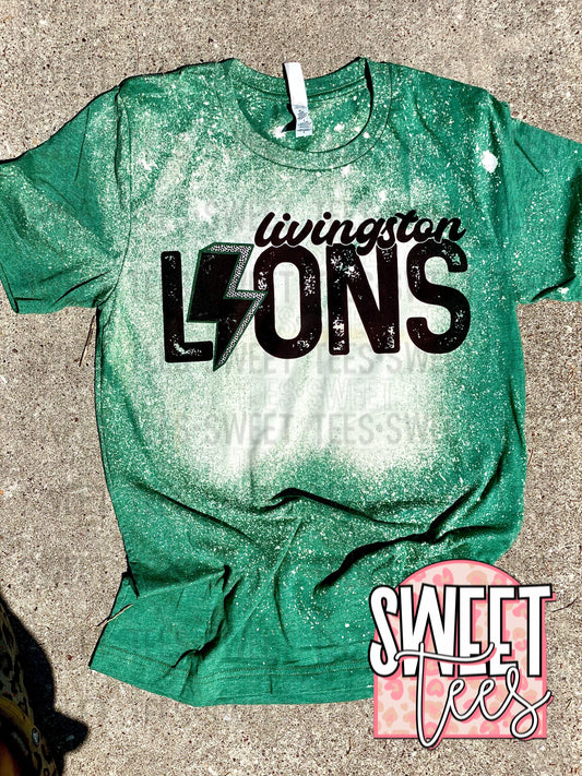 Lions Distressed Bolt tee