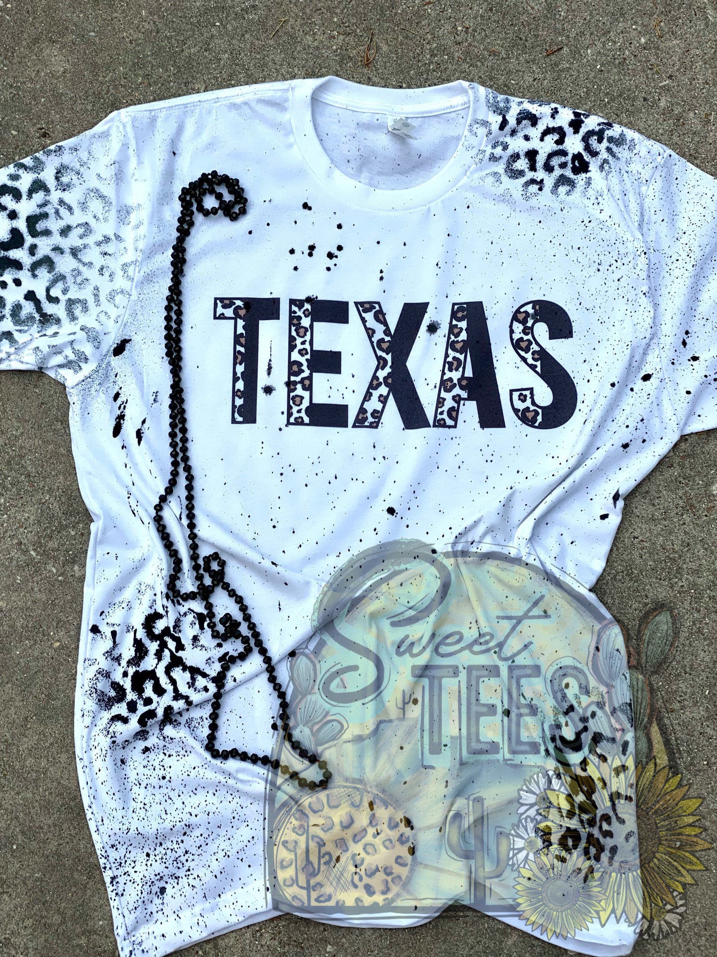 Texas Leopard Block Letter tee