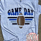 Game Day Blue Lines Football tee