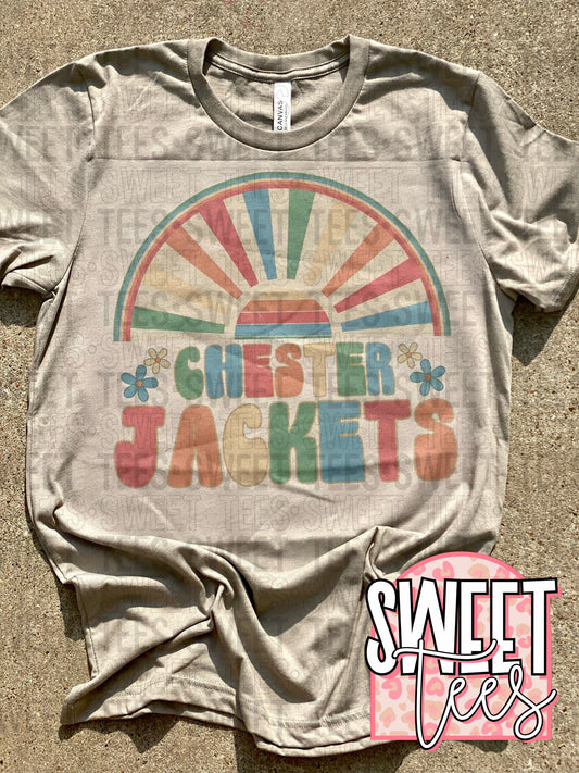 Chester Jackets Retro Sun Rainbow tee