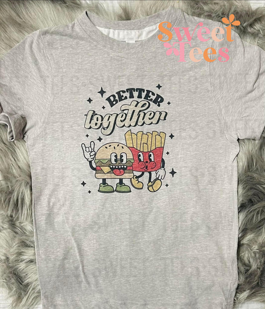 Better Together Burger Fries tee