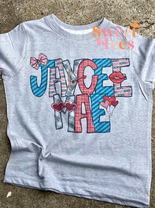 Custom Valentine Name tee