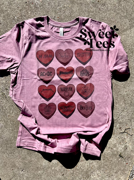 Rock Band Candy Hearts tee