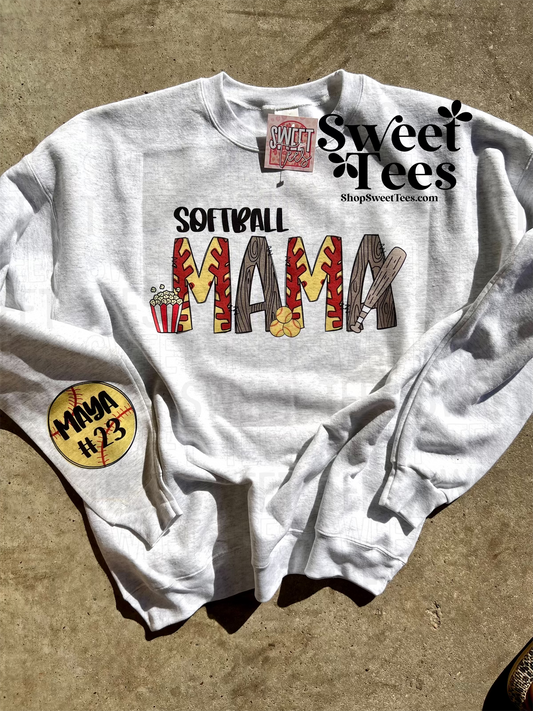 Custom Softball Mama Sweatshirt