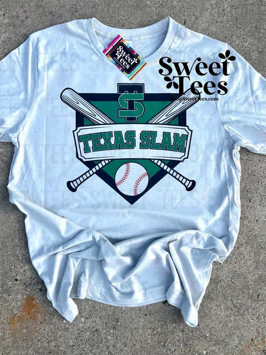 Texas Slam Criss Cross Bat Plate tee