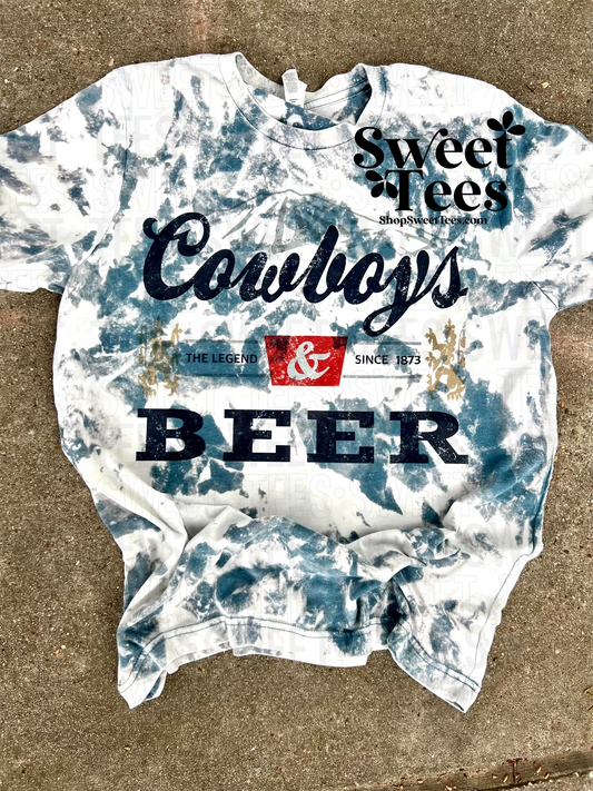 Cowboys and Beer Acid Wash tee