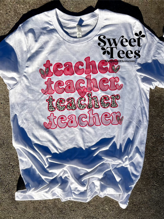 Teacher Retro Valentine tee