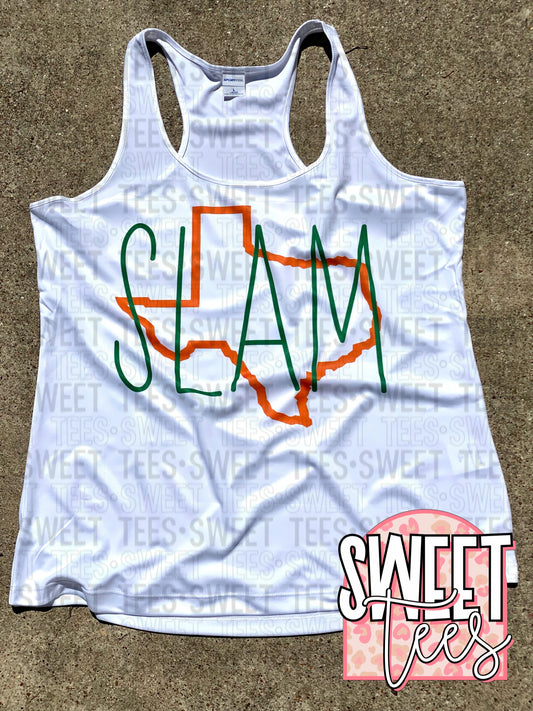 SLAM Texas - Drifit White Tank